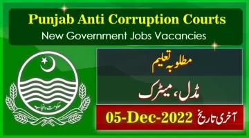 New Govt Jobs in Punjab Anti Corruption Courts 2022