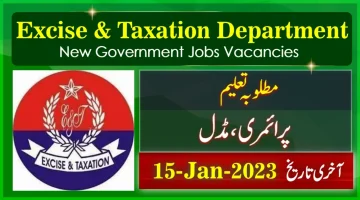 New Govt Jobs 2023 in Punjab Excise & Taxation Department