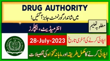 New Government Jobs 2023 in Drug Regulatory Authority Pakistan