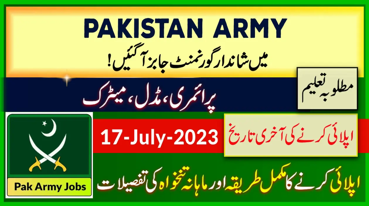 Pakistan Army New Govt Jobs 2023 for Civilians