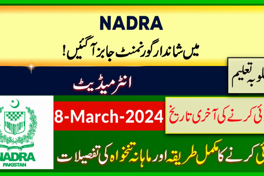 NADRA New Government Jobs in Punjab Pakistan 2024
